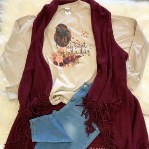 Topknot Kinda Day Long Sleeve Graphic Tee - NWT